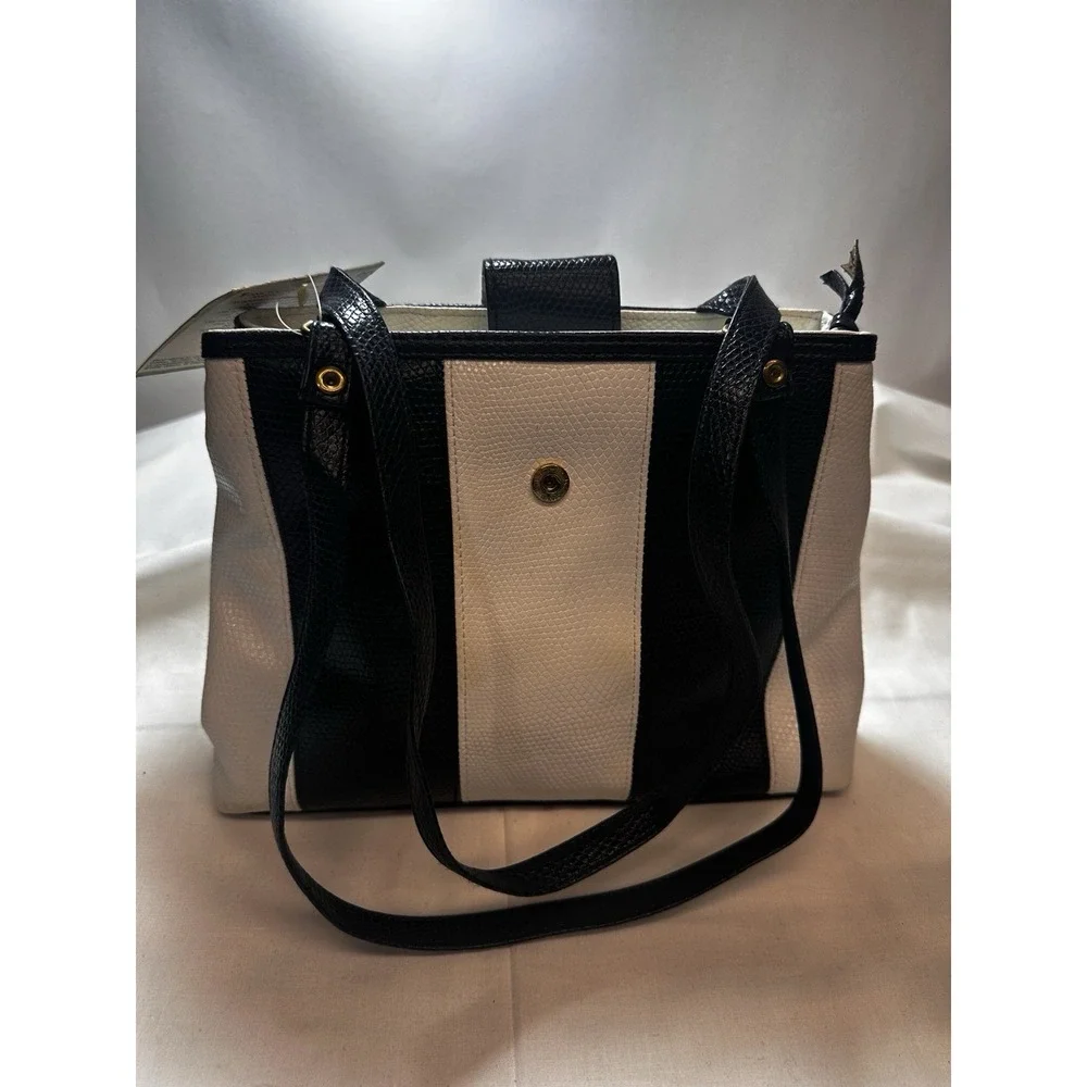 Gitano‎ Purse Handbag Tote Black White Original Tags Prime Condition 9x12